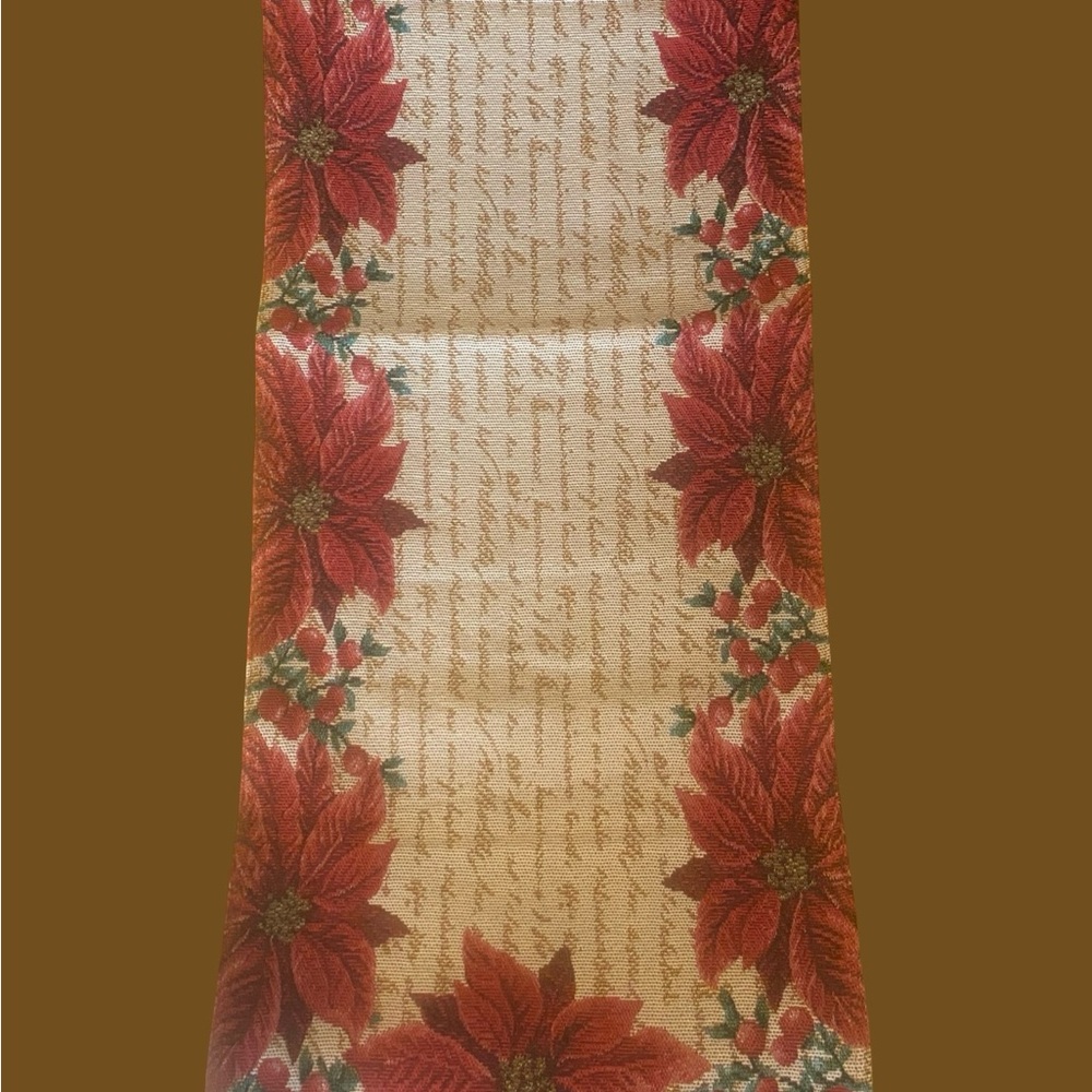 Festive Poinsettia Table Runner